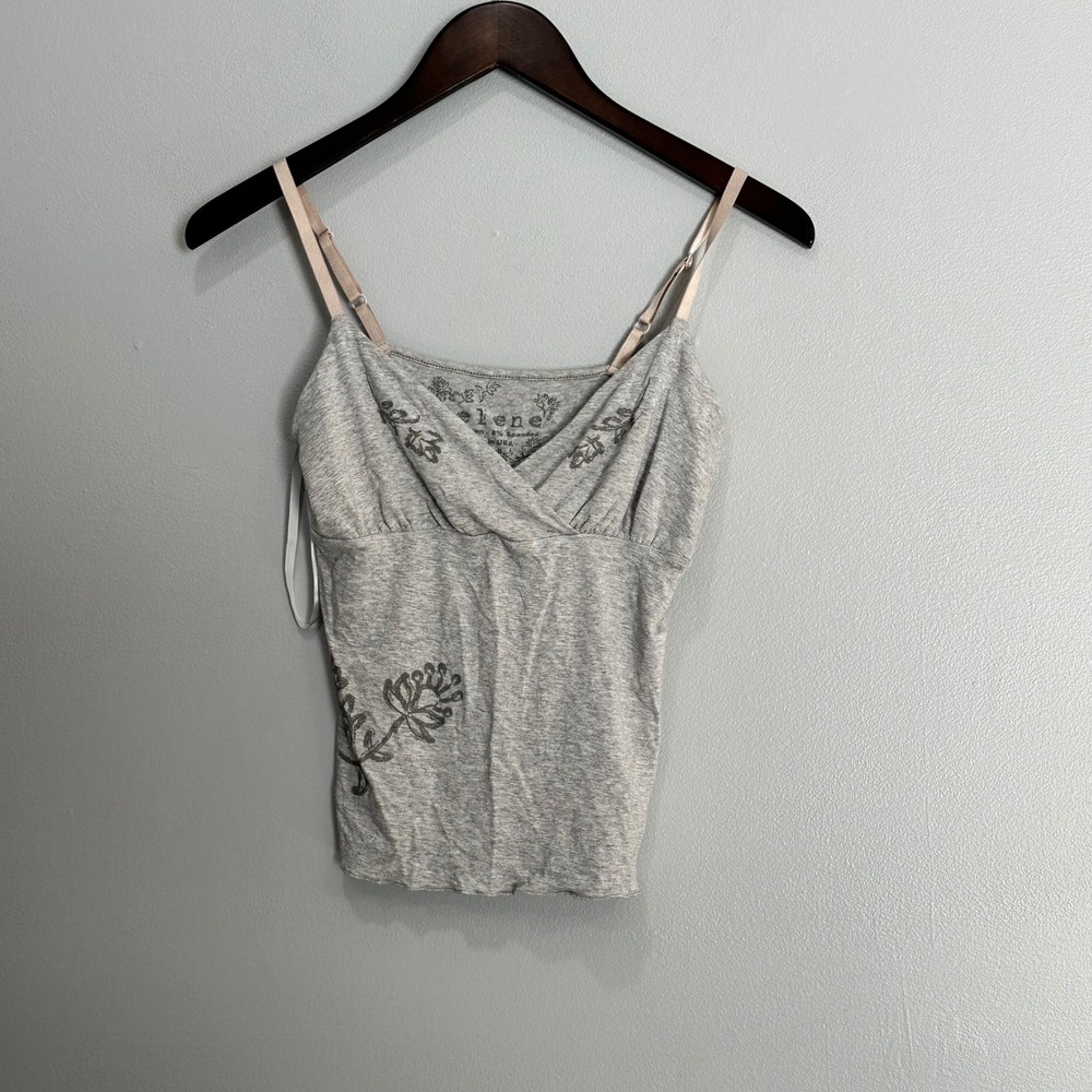 Helene Grey‎ Floral Embellished Wrap Front Cami Tank Top X-Small